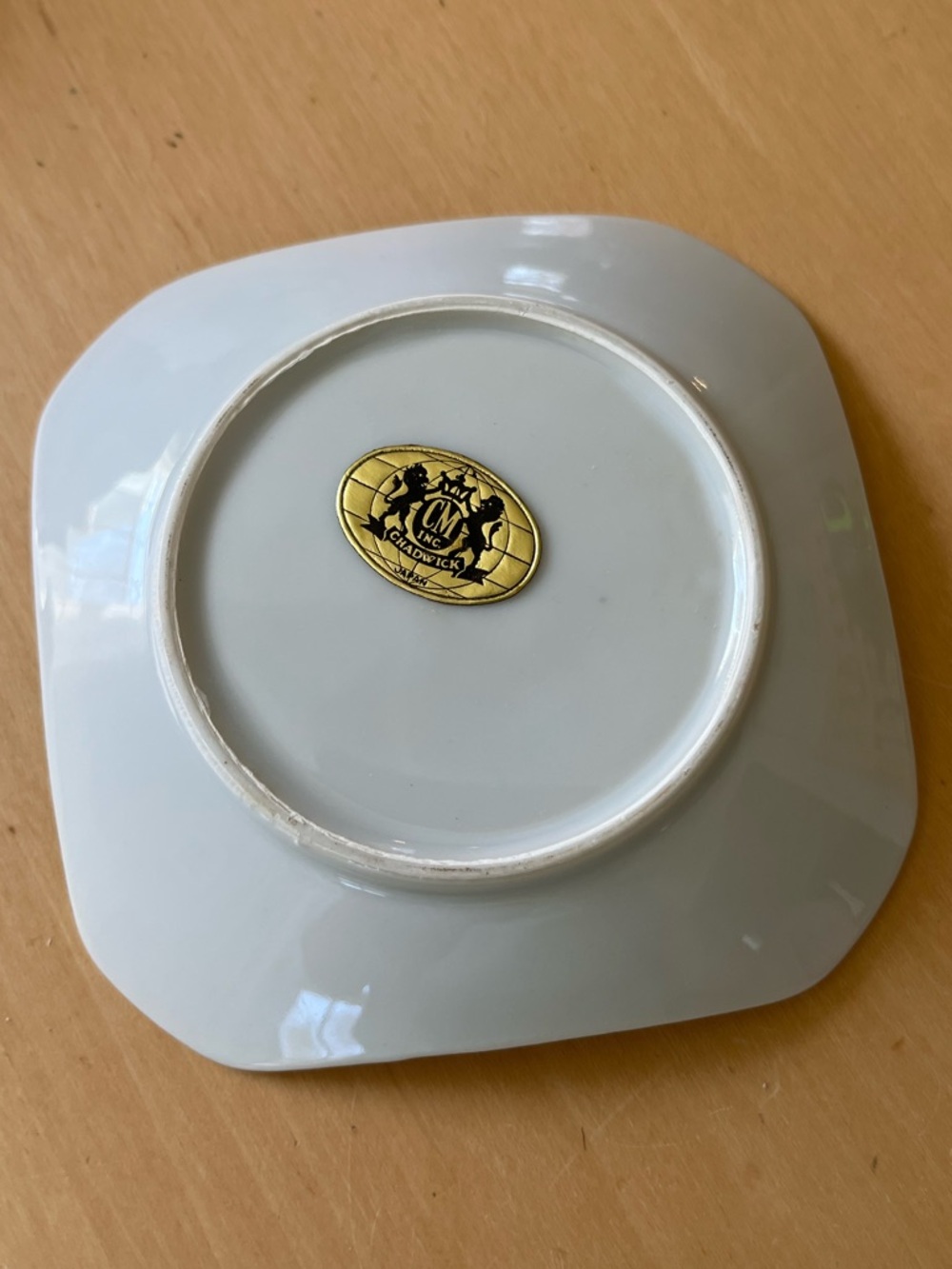Vintage Cat Trinket Dish with Gray Tabby Portrait - White Made in Japan - Picture 4 of 8